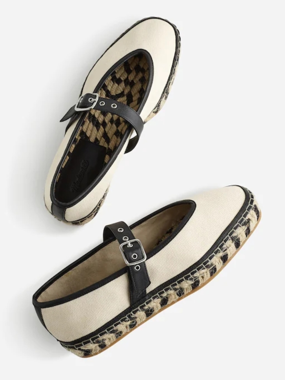 New! Madewell The Remy Mary Jane Espadrille in Canvas Natural